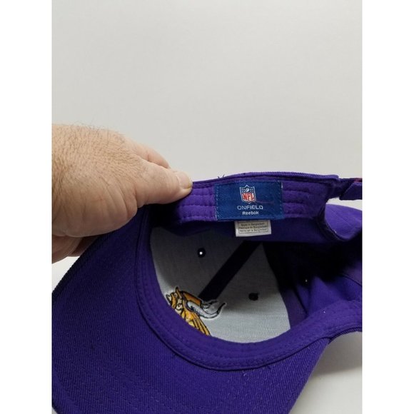 Reebok NFL Minnesota Vikings Football Purple Yellow Ball Cap Hat (T11) - Picture 4 of 6